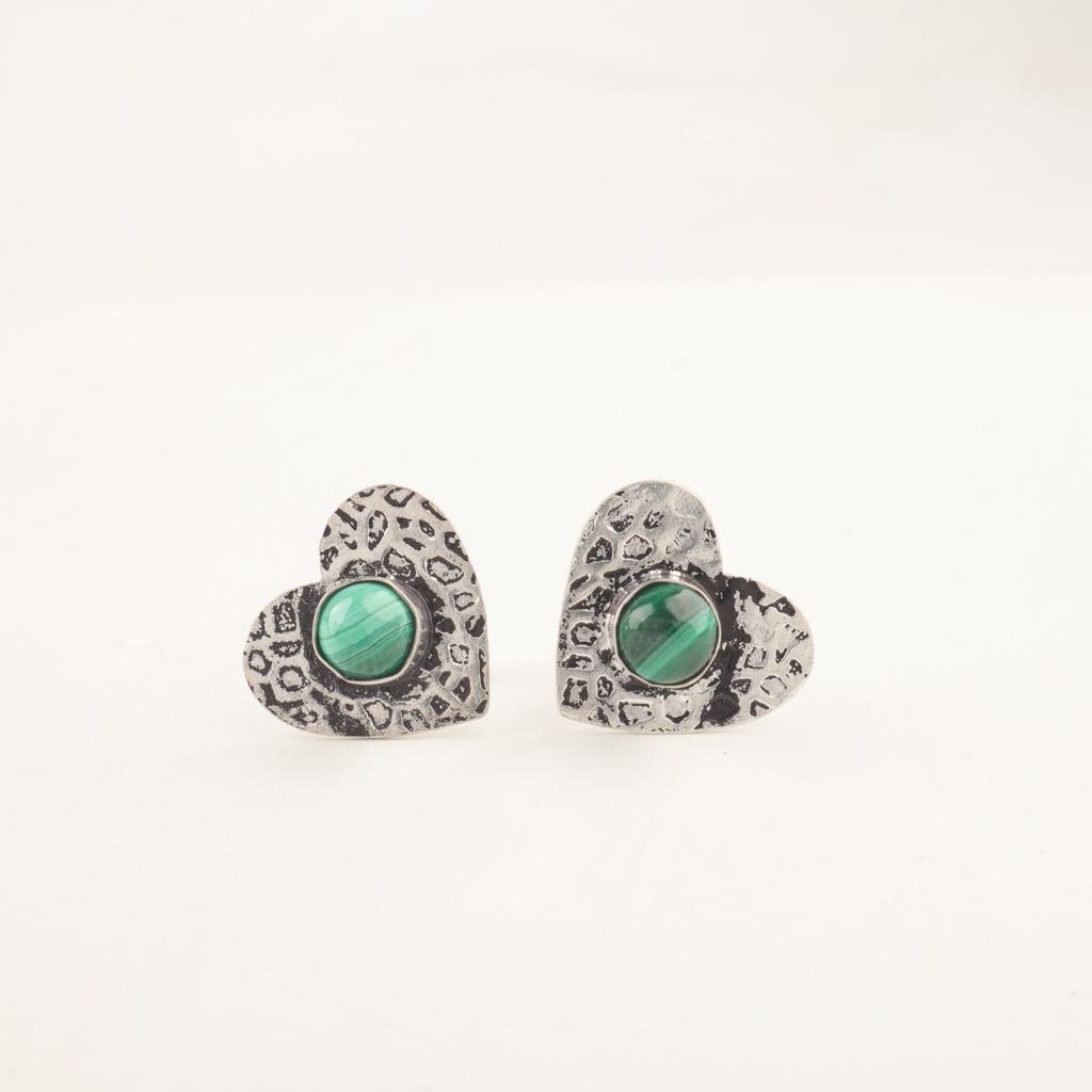 Natural Malachite 925 Silver Wedding Gift Birthday Stud Post Butterfly Earrings EE-143-22