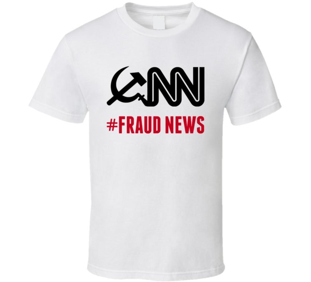 CNN #Fraud News T-Shirt Unisex Fake News Media Clothing Party Gift TShirt Maga S