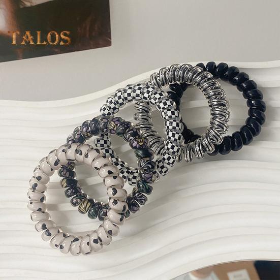 5Pcs Small Spiral Hair Coils High Elastic Ponytail Holder Women Adjustable Phone Cord Hair Ties Versatile Scrunchie Hair Accessories