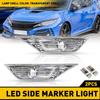 For 2016- Honda Civic LED Side Marker Lights Signal Turn Lamps Clear Lens