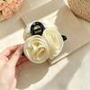 Elegant Satin Rose Claw Clip - Large, Temperament Style Hair Accessory for Updos