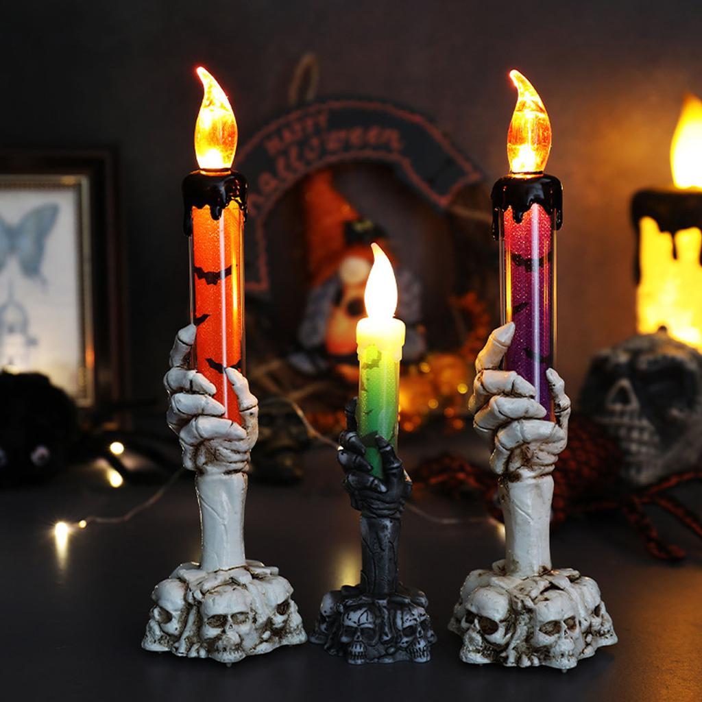Halloween Hand Electronic Candle LED Light for Home Party Decoration Safe Indoor Battery Operated