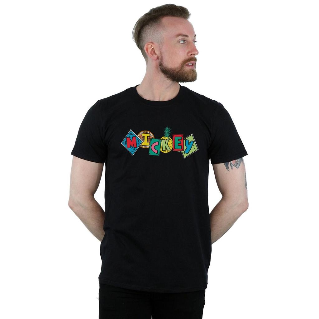 Disney Mens Mickey Mouse Fruit Blocks T-Shirt