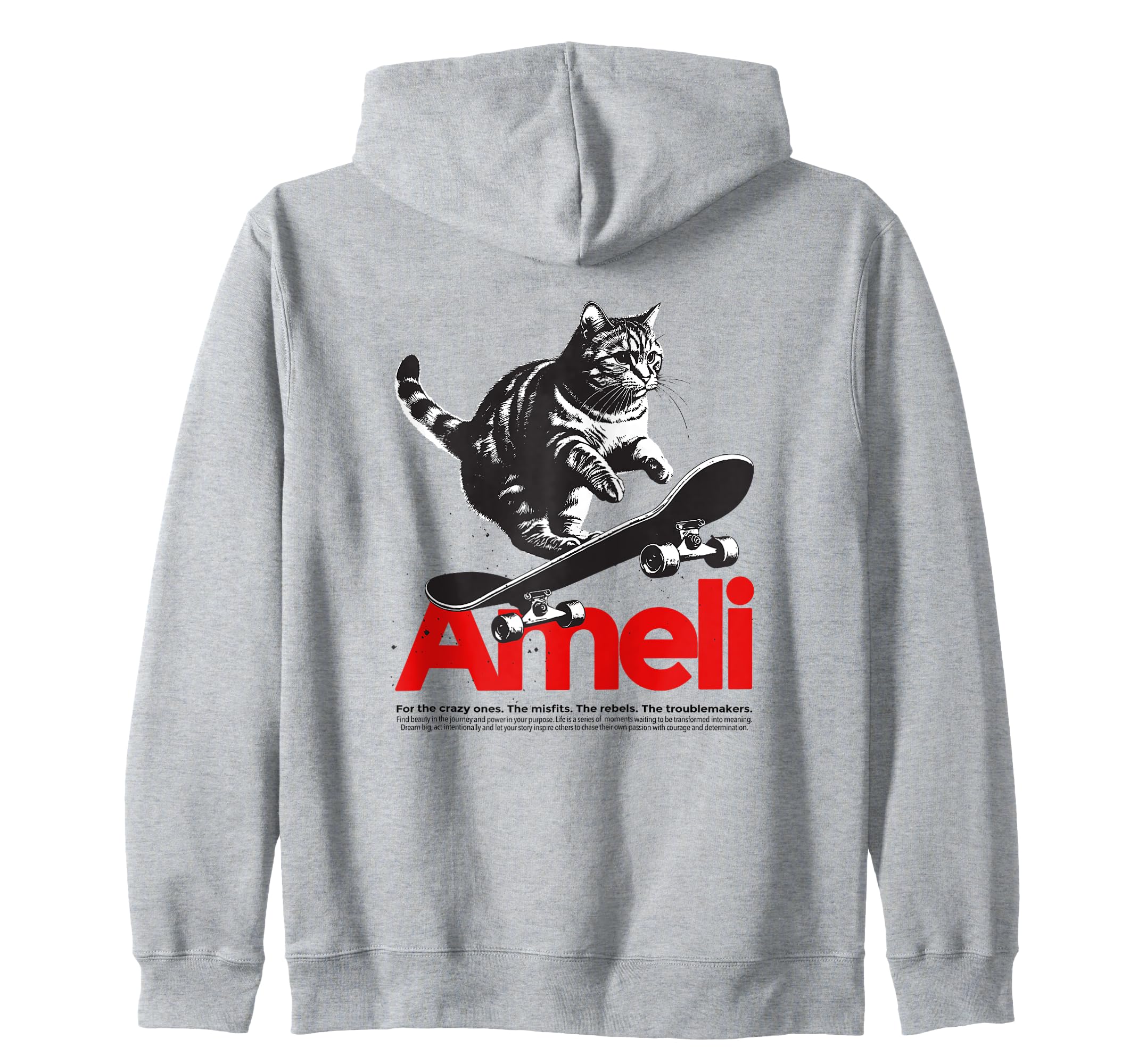 AMELI - Adorable girl name with cute Cat zip hoodie