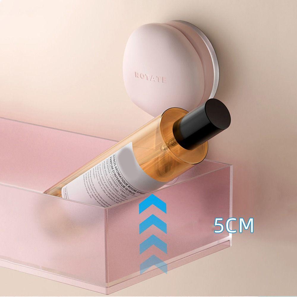 Frosted Suction Cups Shower Shelves Wall Mounted Cosmetics Storage Rack  For Home