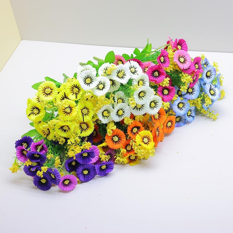 1pc Outdoor Simulation Flower Office Home Decoration Bouquet Plastic Daisy Artificial Flower Indoor Festival Decoration Flowers