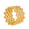 Grid Hollow Baroque 18k Gold Czech Crystal Ring, Colorfast Titanium Stainless Steel, Retro Niche Design for Women