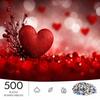 500pcs/Puzzle Game for Training Endurance And Logical Thinking - Exquisite Puzzle - (Red Flash Love Heart Berry Branch Spread Red Flash Background Blu