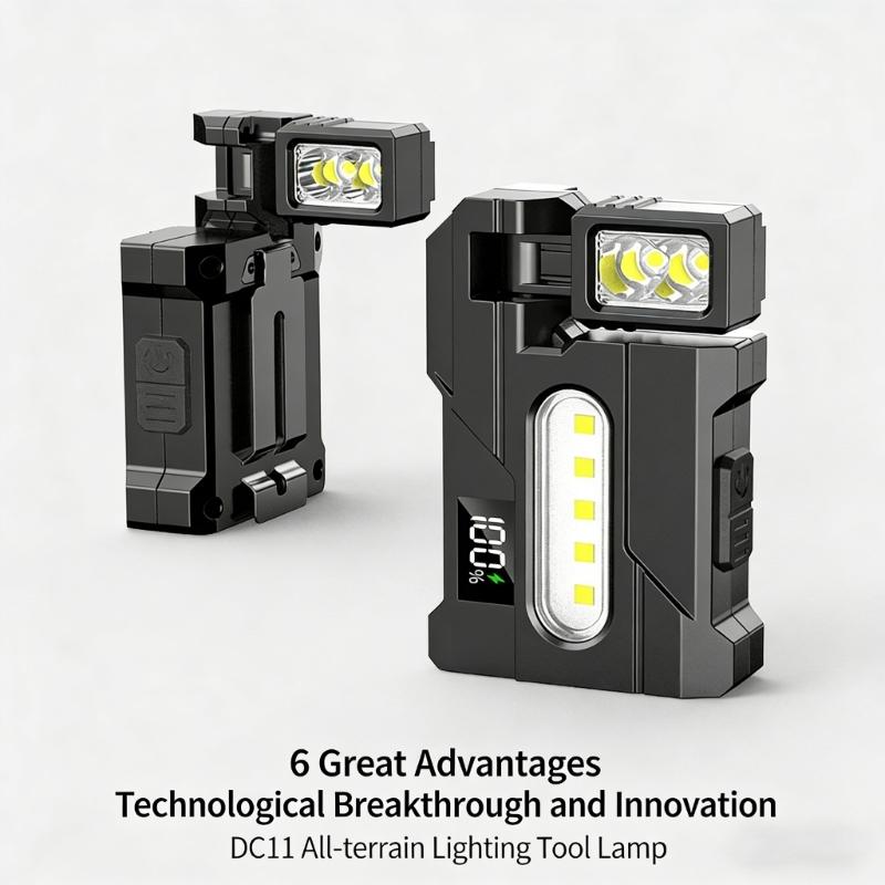 2PCS Magnetic Work Light With Type C Fast Charging IP68 Waterproof Rotatable Head For Technicians Repair And Cave Exploration