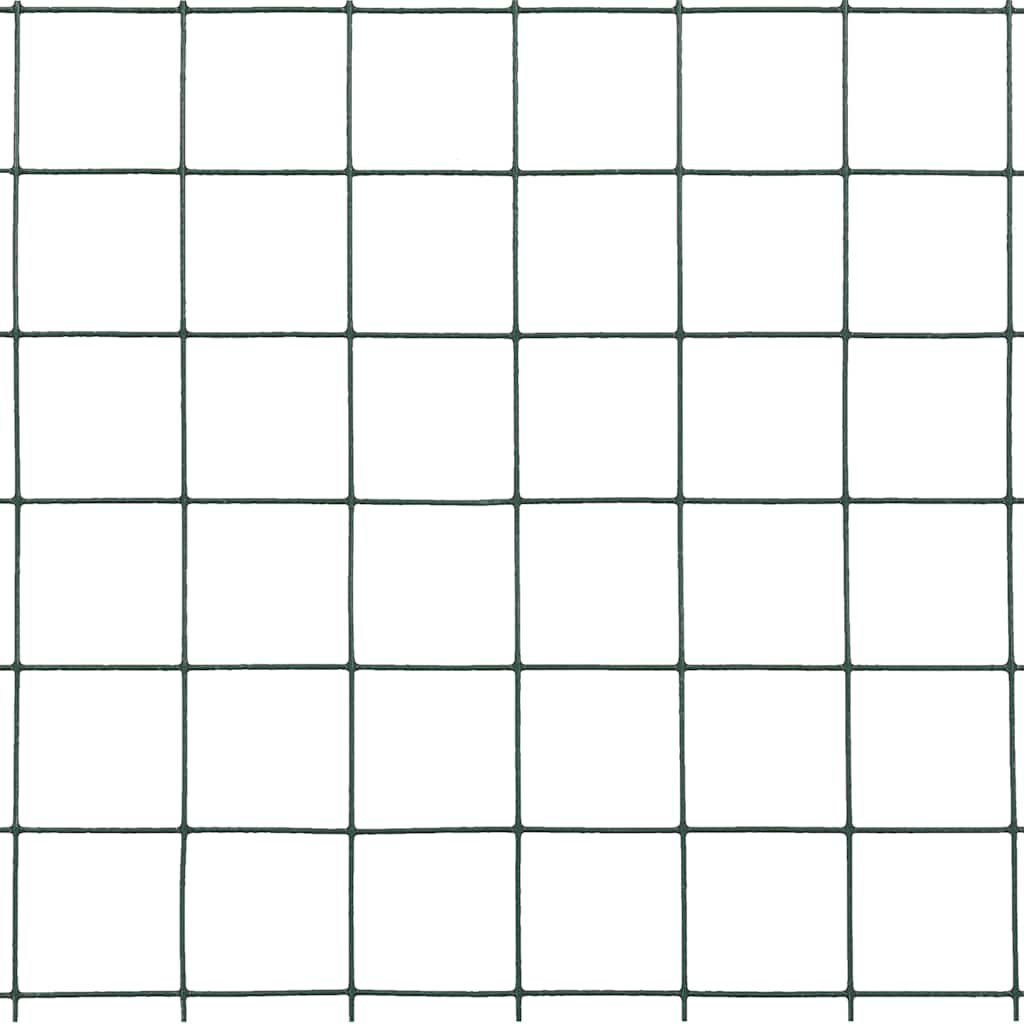 Steel Wire Mesh Fence with PVC Coating 10 X 0.5 M Green