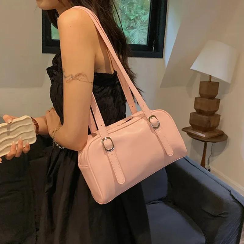 Green Commuter Shoulder Bags for Women  Luxury Designer Handbags Pure Color Causal Bag Big Capacity Pillow Underarm Bag