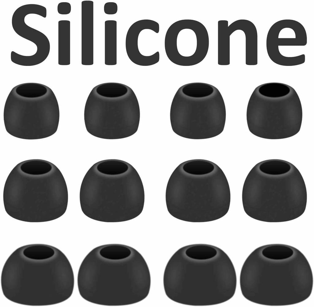 Silikon-Ohrstöpsel für True-Wireless-Kopfhörer mit kurzer Düse, 6 Größen, A-Pcas (WF-1000xm3, 1000xm4, WF-C700n, SoundcoreLifeP3) - Paare, Schwarz, S/M/L