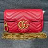 [Pre-Owned] GG Marmont Vintage Metal Logo Quilted Leather Mini Shoulder Bag - Very Good #AAS8UX
