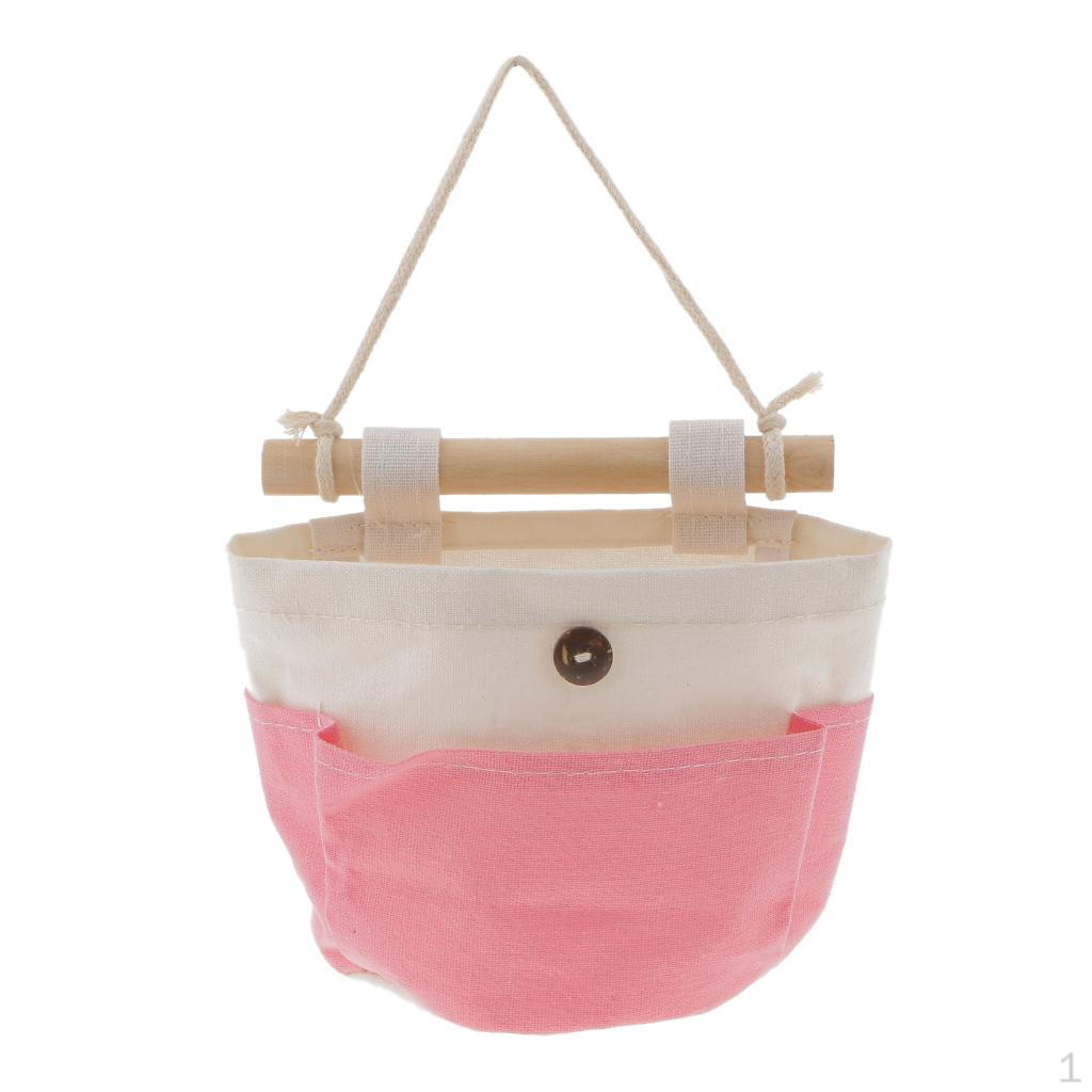 Тканевая сумка для хранения Многоцелевой настенный вешалка-органайзер 4 цвета розовый