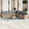 VidaXL Garden Lounge Set with Cushions 10 Pcs, Sofas with Adjustable Feet, Outdoor Furniture Set Patio Terrace, 3251436