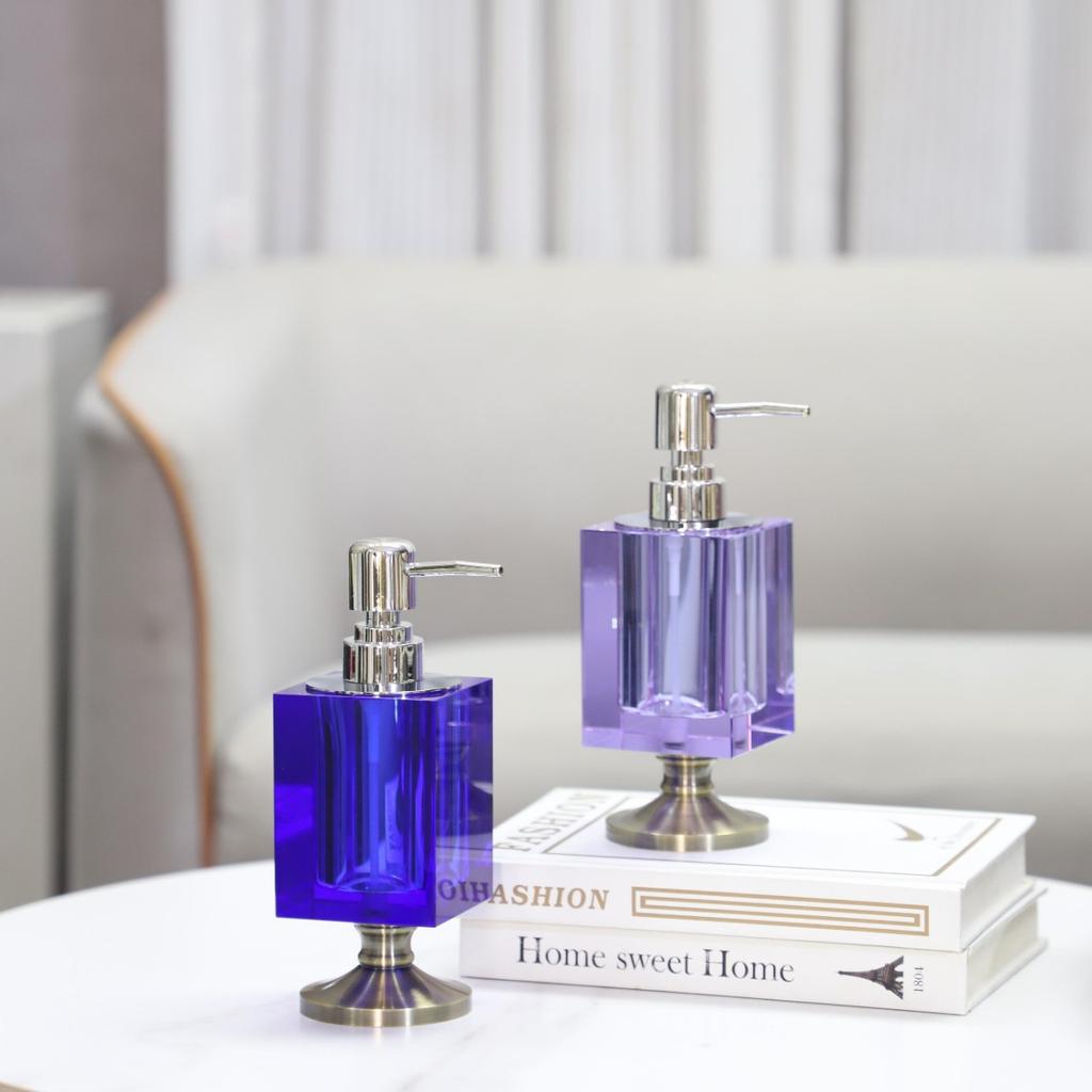 Crystal Glass Portable Soap Dispenser Modern Crystal Press Lotion Bottle Household Shampoo Empty Bottle Bathroom Accessories New
