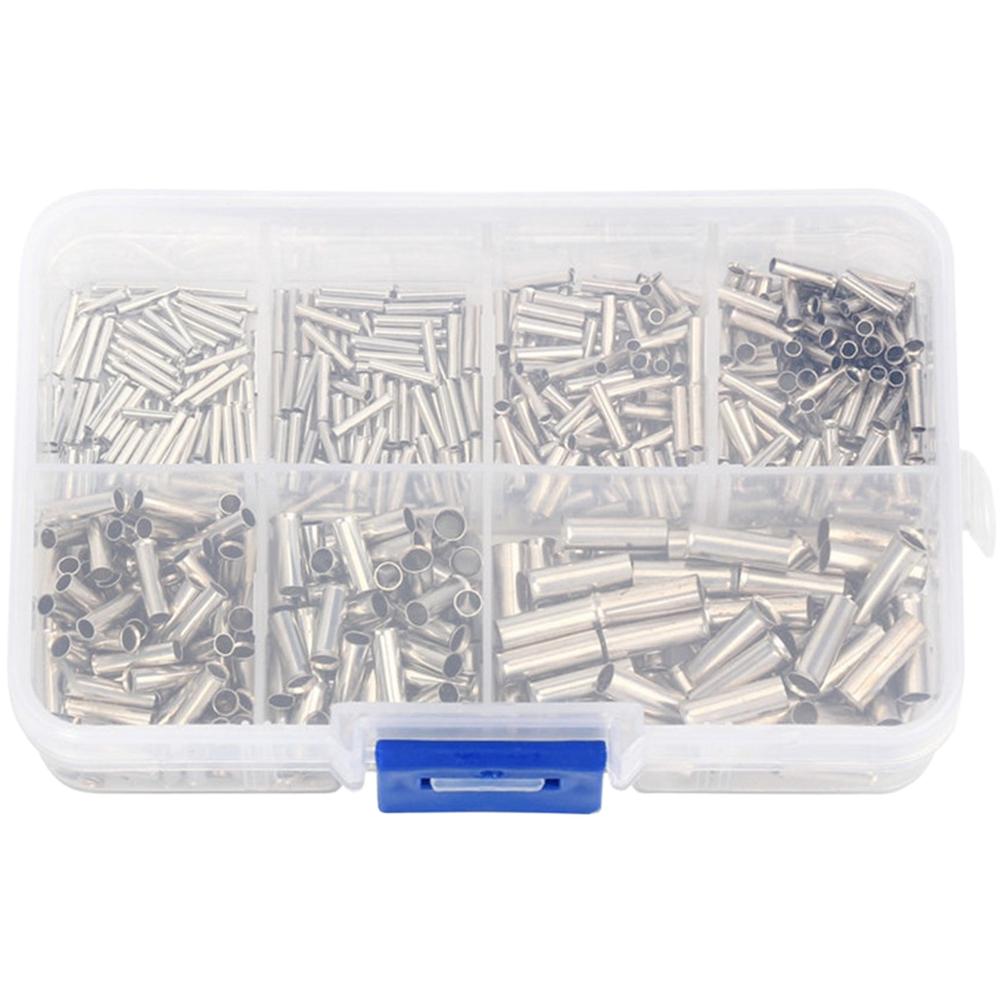 600pcs Tube Crimp Terminals Copper Core PE Insulated for 0.5mm2 Through 6.0mm2 Wire Gauges Used In General Electrical Work