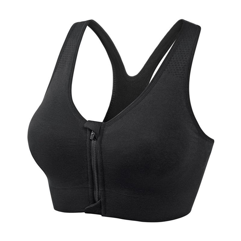 

Женский спортивный бюстгальтер большого размера с застежкой-молнией спереди 3XL