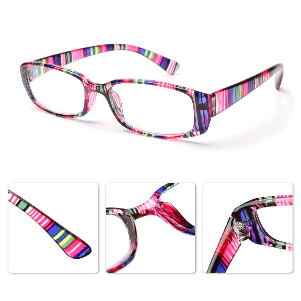 Fashion Retro Strip Print Reading Glasses Women Men Presbyopic Lens Glasses Vision Care Eyewear Diopter Eyeglasses +1.00~+4.00