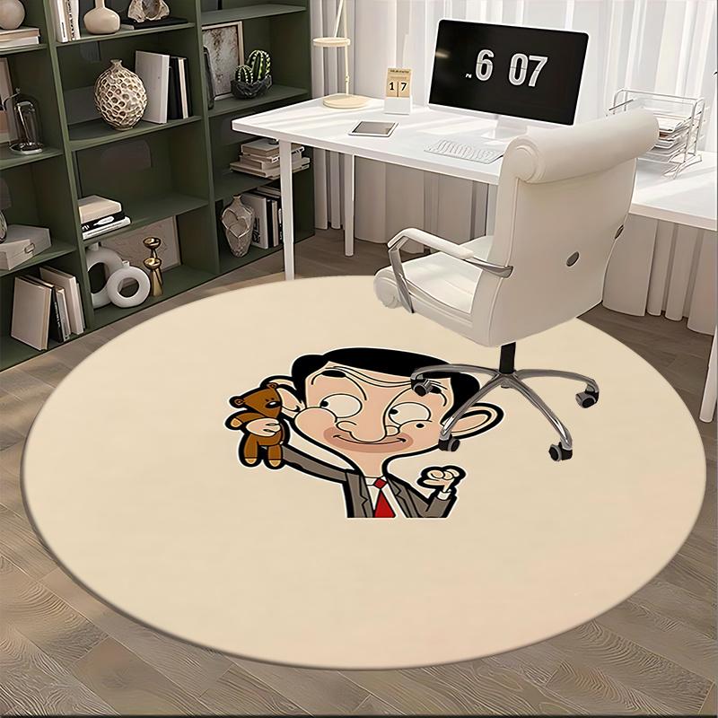 Mr. Bean Chair Mat - Round Carpet for Home Decor, Office Use, Living Room