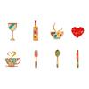 7/8 Pcs Rustic Distressed Floral Coffee Element Wall Plaques Coffee Wall Sticker Hangings  Kitchen
