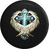 Angel Wings Cross Spare Tire Cover Christian Bible Jesus Vinyl Protector 35 Inch