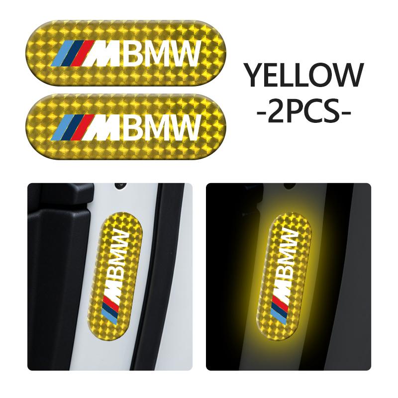 2pcs Car Night Reflective Strip Warning Stickers Road Safety Tips For BMW 1 3 5 7 Series M F01 F20 F10 F13 E52 E53 E60 E93 RI3