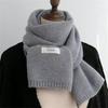 Fashion Cashmere Scarf Women Winter Knitting Shawls And Wraps Ladies Thick Neckerchief Solid Color Fleece Windproof Neck Cover