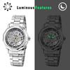 Men's Automatic Mechanical Skeleton Watch Luminous Analog Display Antique Waterproof Stainless Steel Band Casual Business Silver Gold black -