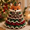 Actividad Manual para Aliviar el Estrés Árbol de Navidad Animal Kit de Ganchillo, Proyecto de Patrón Lindo Fácil Vaca de las Tierras Altas DIY Kit de Manualidades Perro Salchicha Gato para Principiantes,