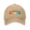 Berretto da Baseball Vintage Amsterdam Paesi Bassi Classico Denim Usurato Orgoglioso Viaggio Snapback Unisex Stile Outdoor Morbido Berretti Cappello