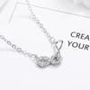 Ins Style Clavicle Chain Women  Sterling Silver Double Infinite Zircon Twining  for Women Necklace Kolye Collares