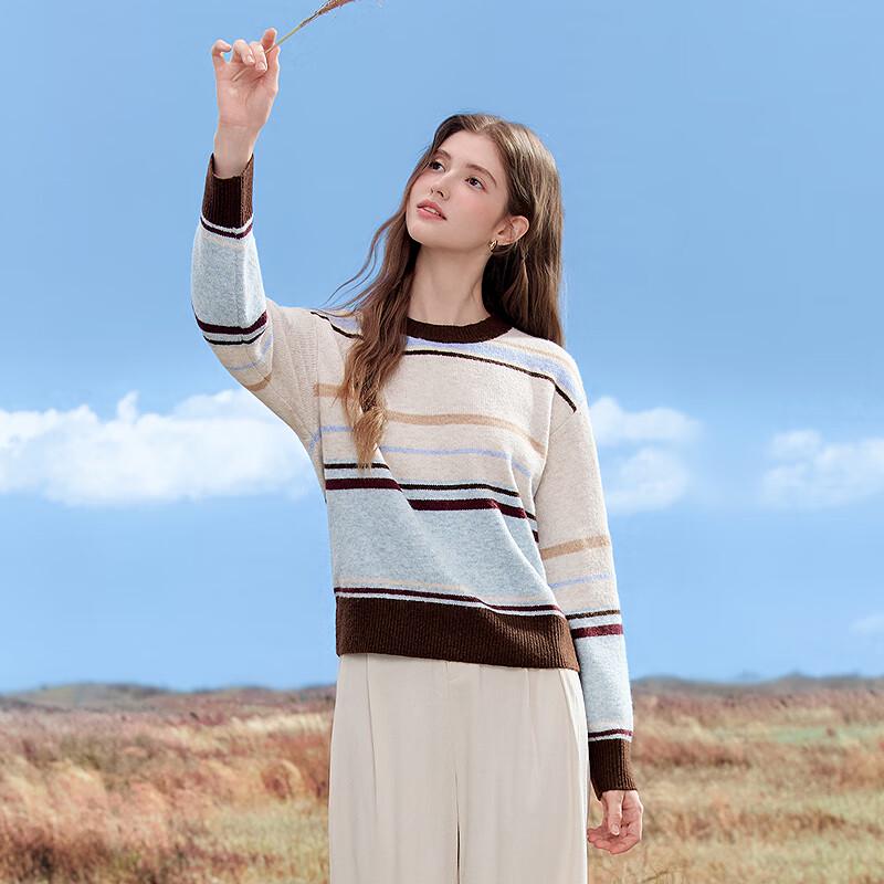 Betu Women's Ribbed Color-Block Stripe Knit Top