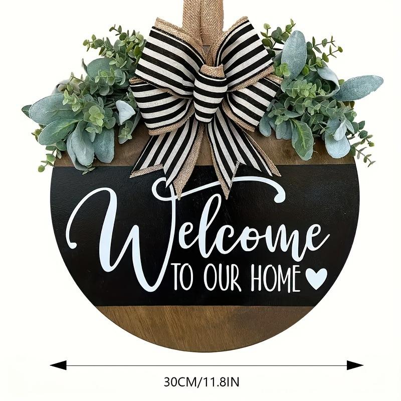 Wooden Doorplate Welcome Sign Outdoor Decorative Door Hanging Sign Room Decoration Wooden Handicrafts