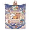 Cute Bear Bubu Dudu Fleece Blanket  Novelty Throw Blankets For Home 150*125Cm Plush Thin Quilt