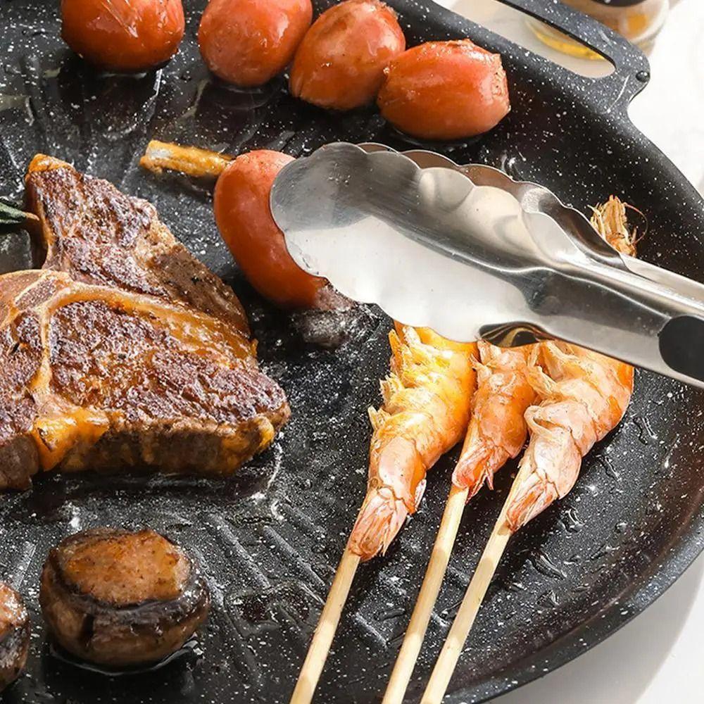 Non-Stick Korean Barbecue Pan Thick Roasting Grill Tray Portable BBQ Grill Pan  Kitchen Cookware