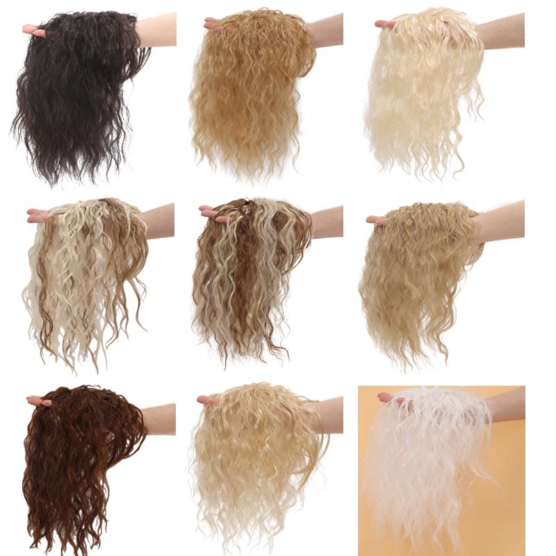 Neuer synthetischer Clip von Concubine auf der Oberseite des Kopfes, Ersatzblock, Perückenverschluss, Corn Curl Clip, Haarverlängerung, Weißgold