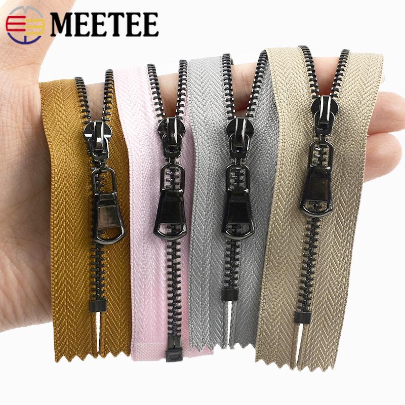 3 Stück Meetee 3# Metallreißverschlüsse 15-30cm Geschlossen 40-70cm Offen Reißverschluss Tasche Kleidung Dekoration Reißverschluss Reparaturset Nähzubehör