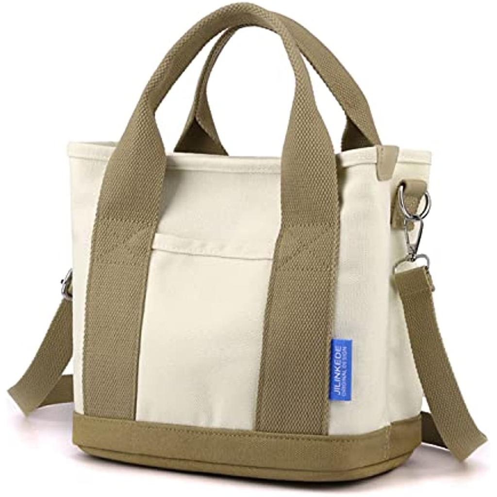 Tote Bag With Pockets Canvas Tote Bag With Zipper - Large Multipocket Crossbody Purse For Work & Travel Tote Purse