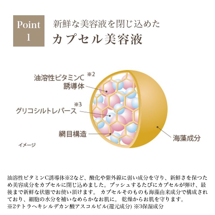 [Gold Leaf Cosmetics] Kinka Gold Capsule EX N (Beauty Capsules Containing Oil-Soluble Vitamin C Derivative)  Contains Gold Leaf from Hakuichi,