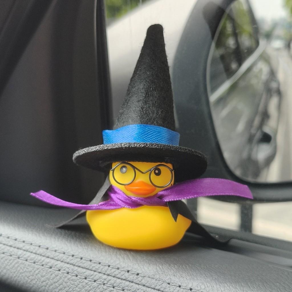 Car Decor Small Yellow Duck With Harry Potter Broomstick For Cabin Interior