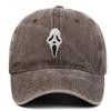 Halloween Skull Embroidered Distressed Baseball Cap for Men and Women