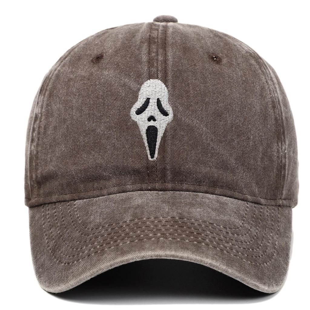 Halloween Skull Embroidered Distressed Baseball Cap for Men and Women