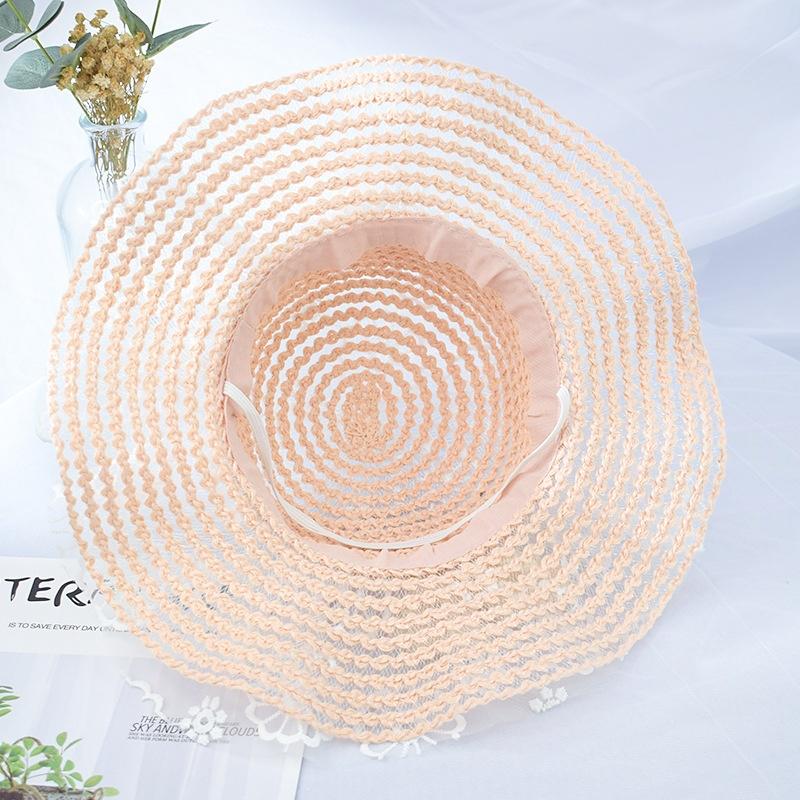 Mädchen Strohhut Sommer Spitze Dünne Abschnitt Sonnenschutz Strandhut Sonnenhut Atmungsaktiv Kinder Prinzessinnenhut