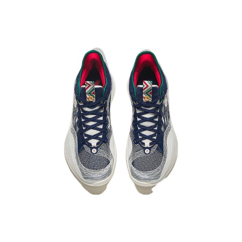 Anta Three point Rain1.0 Nitrogen Technology Cushioning, Wear Resistant Low top Basketball Shoes Men's Blue White Sneakers 912411102-1