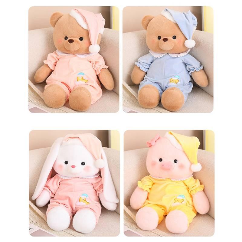 Animal Pajamas Goodnight Series Plush Toy Rabbit Pig Bear Elephant Doll Gift