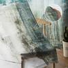 Abstrakte Kunst Ozean Ölmalerei Stil Transparente Vorhänge zur Wohnzimmerdekoration Fenstervorhänge Küche Tüll Voile Vorhänge