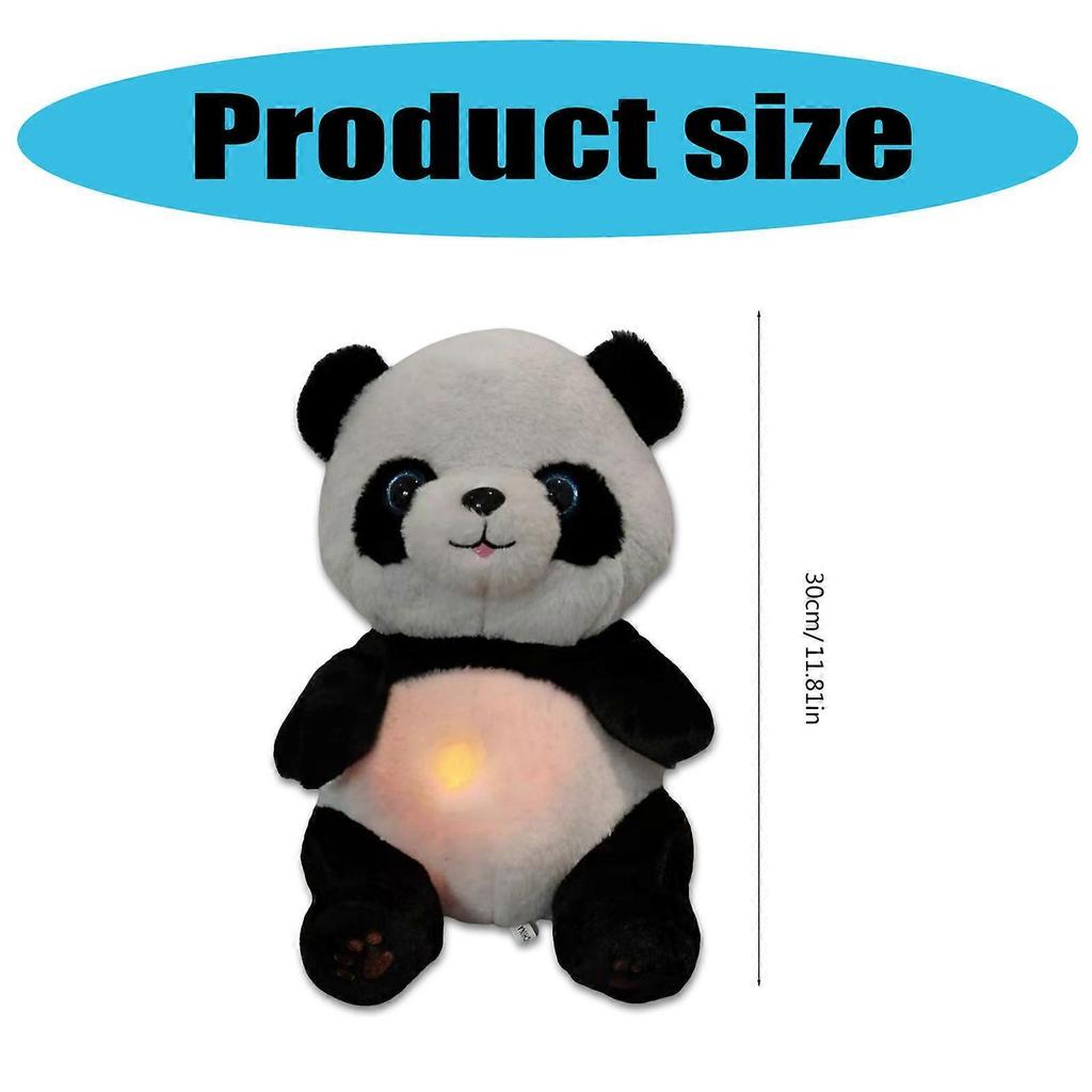 Heartbeats Breathing Sturdy Plush Panda Sleep Soother with Gentle Light and Music for Anxiety Relief Daily Use
