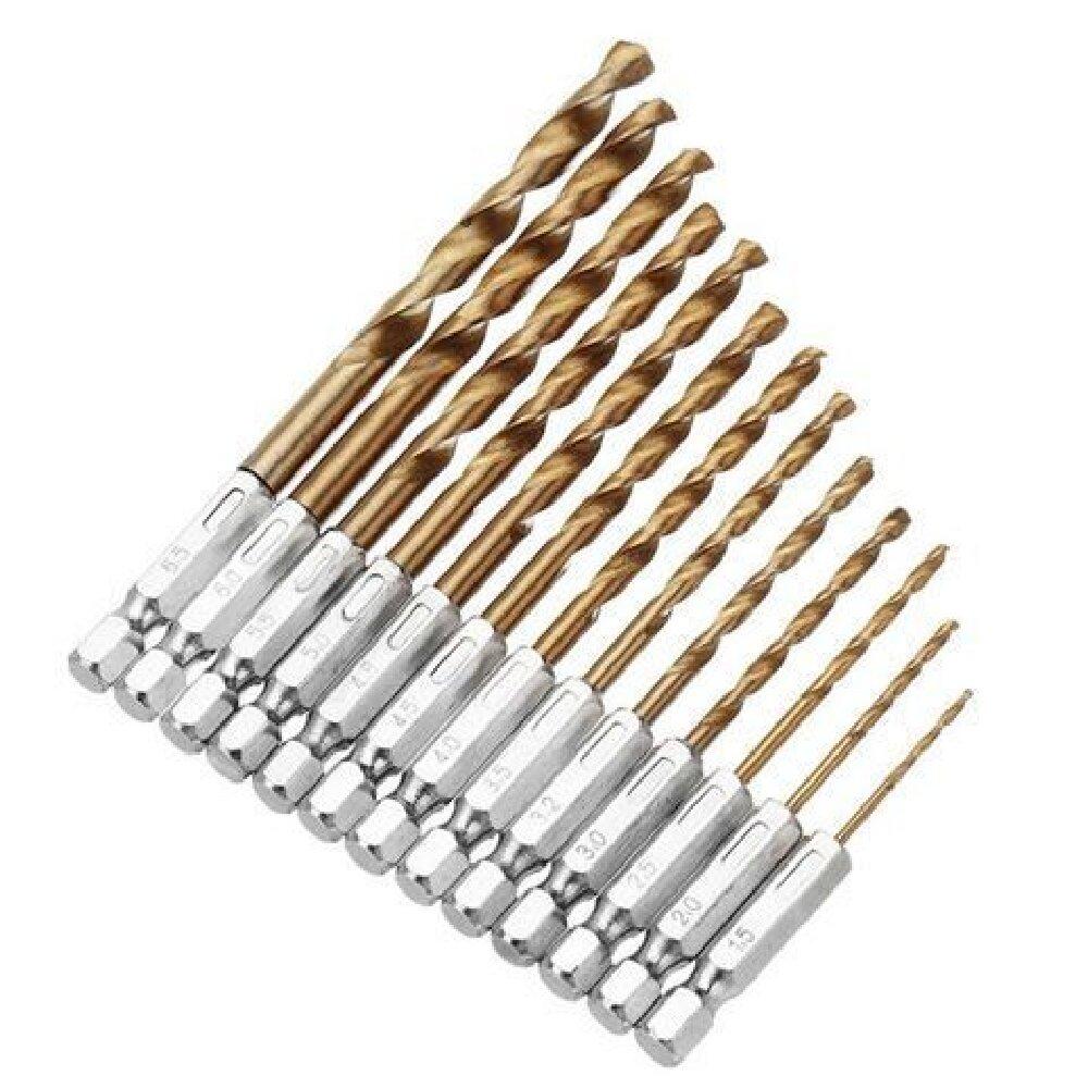 Hex Shank Cobalt Drill Bit Set for Stainless Steel & Metal - HSS Twist Bits Fit Electric Impact Driver, 4341 High-Speed Steel