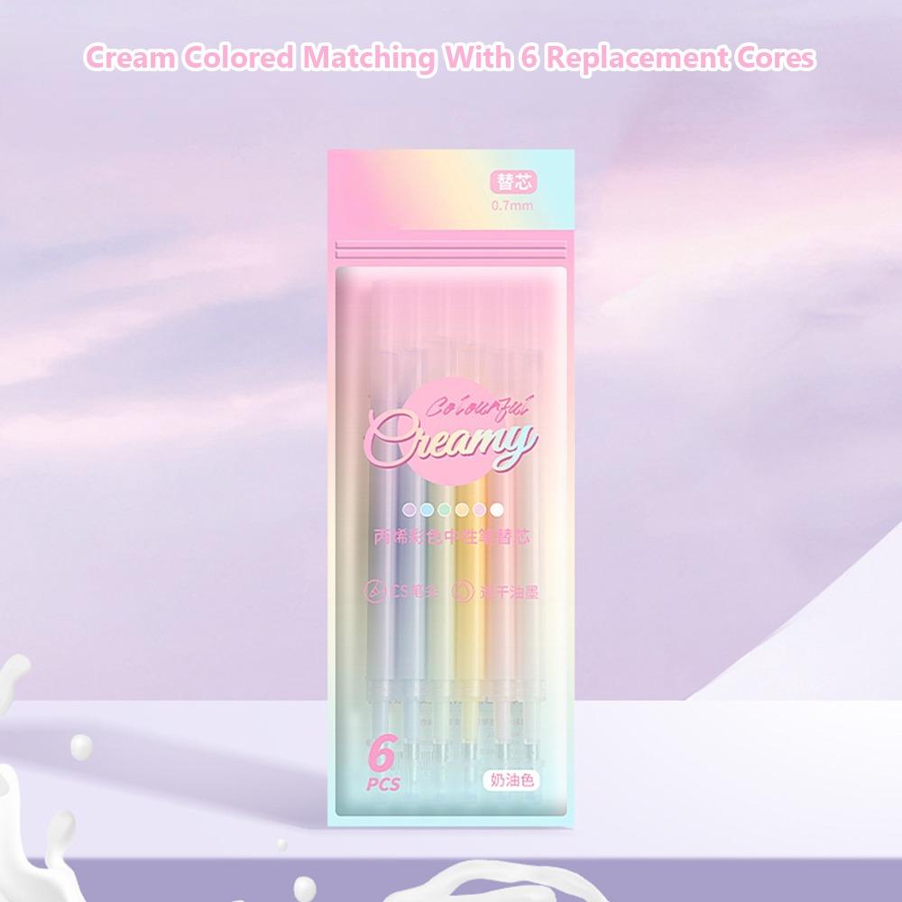

6Colors/Set Press Type Colored Gel Pen Acrylic Painting Students Diary Marking Drawing Colored Pen Colored Neutral Pen Students